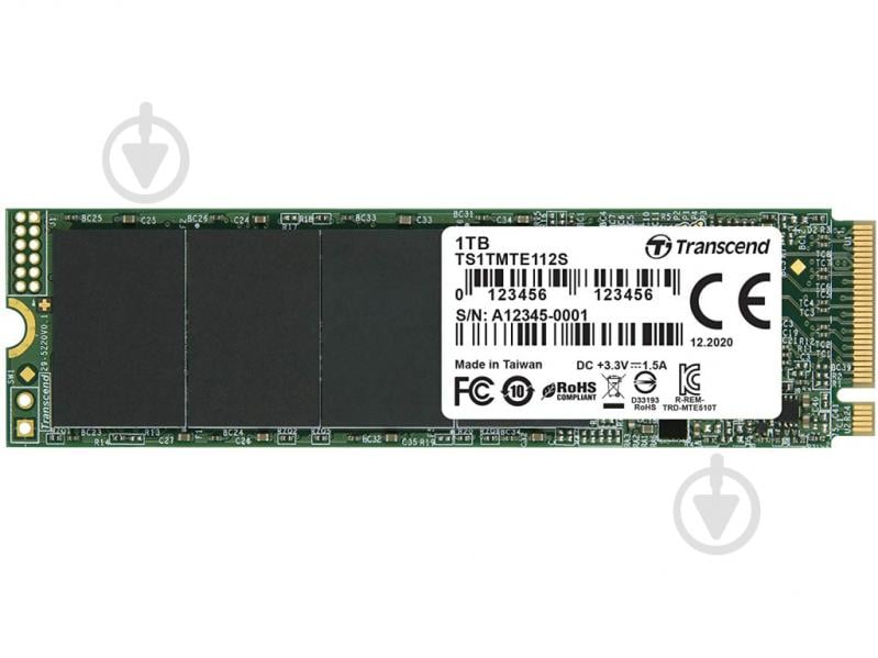 SSD-накопитель Transcend M.2 1TB PCIe 3.0 MTE112S 1GB M.2 PCI Express 3.0 x4 3D TLC (TS1TMTE112S) - фото 1