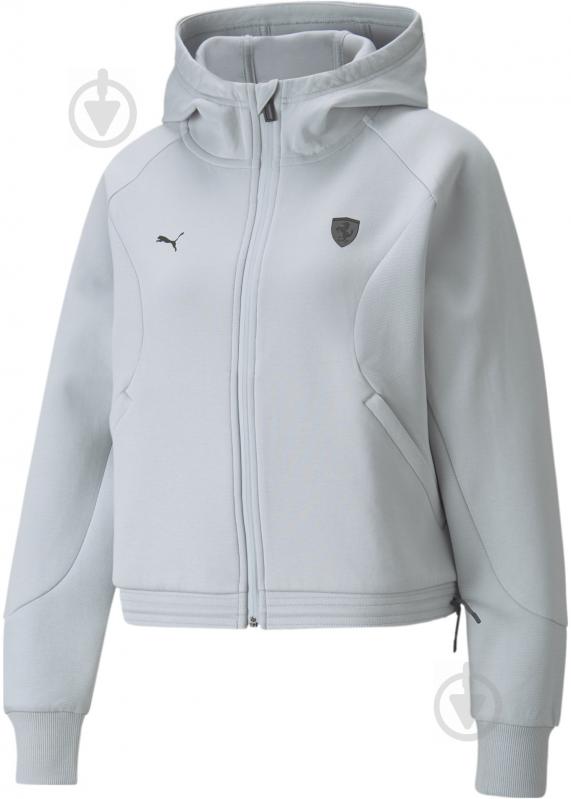 Толстовка Puma Ferrari Style Wmn Hd Swt Jkt 53177605 р. L серый - фото 1