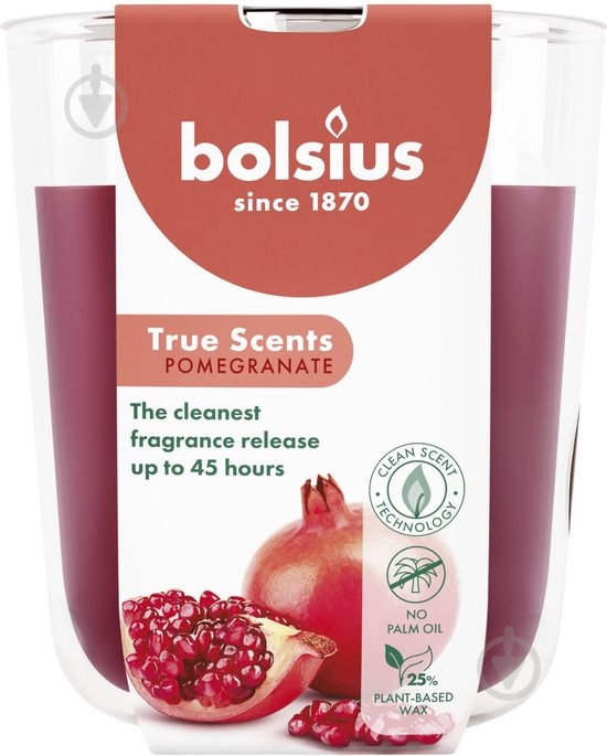 Свічка ароматична Bolsius TRUE SCENTS в склі 97/85, аромат Гранат - фото 2