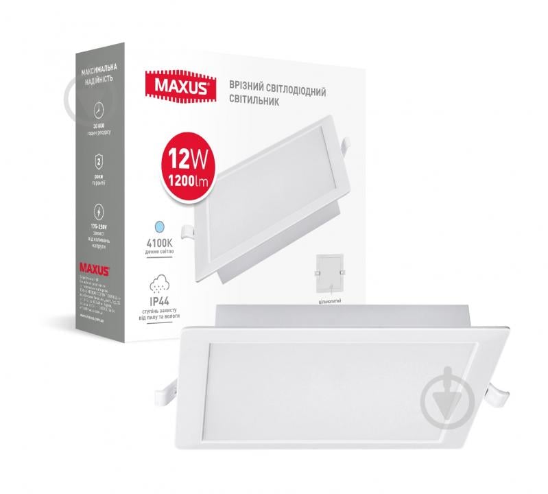 Світильник вбудовуваний (Downlight) Maxus 12 Вт 4100 К білий матовий 1-RDL-1241-IPS - фото 1