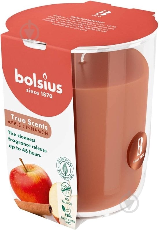 Свеча ароматическая Bolsius TRUE SCENTS в стекле 97/85, аромат Яблоко-корица - фото 2 Свеча ароматическая Bolsius TRUE SCENTS в стекле 97/85, аромат Яблоко-корица - фото 2