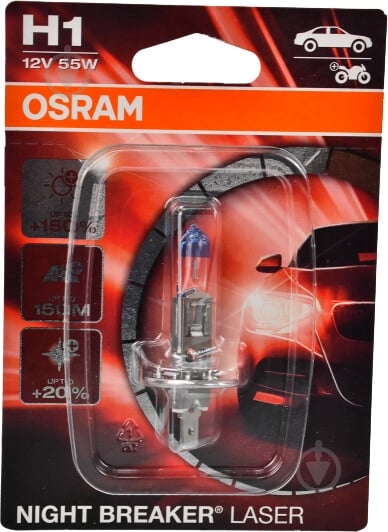 Автолампа галогенная Osram P14.5S NIGHT BREAKER® LASER next generation H1 55 Вт 1 шт.(OS 64150 NL-01B) - фото 2