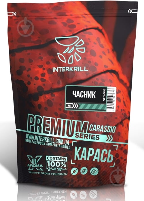 Прикормка INTERKRILL Premium Series карась/ часник 1000 г - фото 1