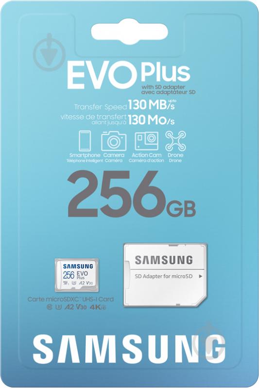 Карта памяти Samsung microSDXC 256 ГБ Class 10 (MB-MC256KA/RU) EVO Plus UHS-I + SD адаптер - фото 8