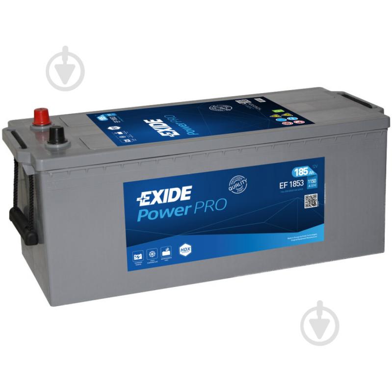 Аккумулятор автомобильный EXIDE PowerPRO 185Ah 1150A 12V EF1853 «+» слева (EF1853) - фото 1