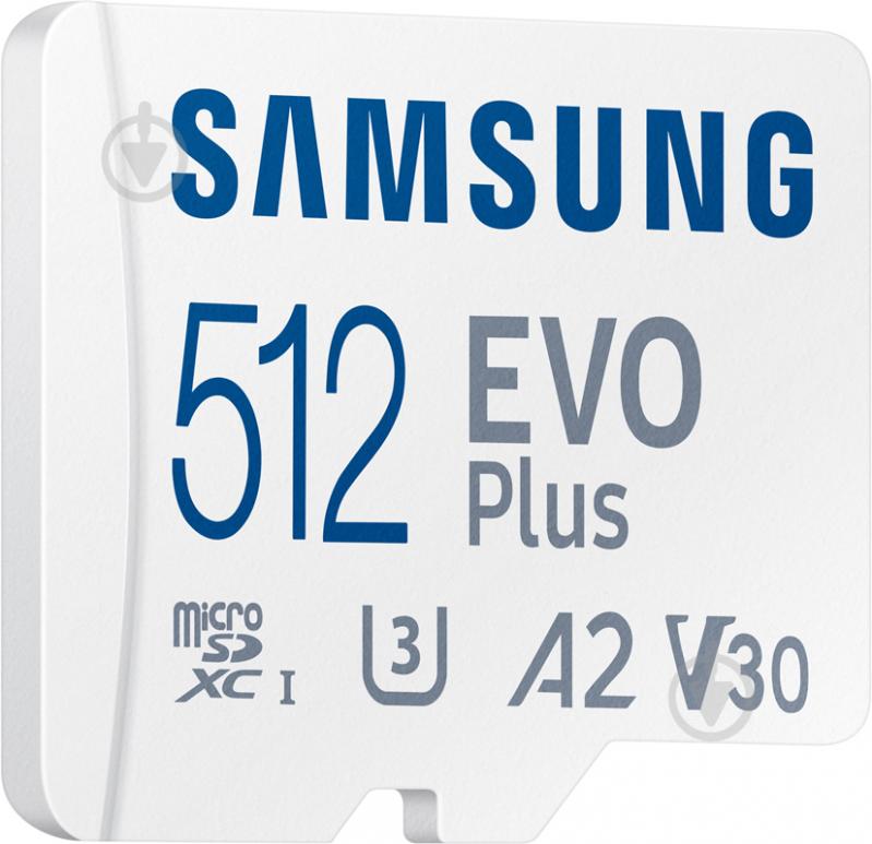 Карта памяти Samsung microSDXC 512 ГБ Class 10 (MB-MC512KA/RU) EVO Plus UHS-I + SD адаптер - фото 3