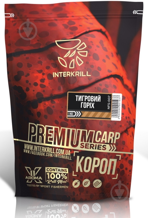 Прикормка INTERKRILL Premium Series короп/ тигровий горіх 1000 г - фото 1