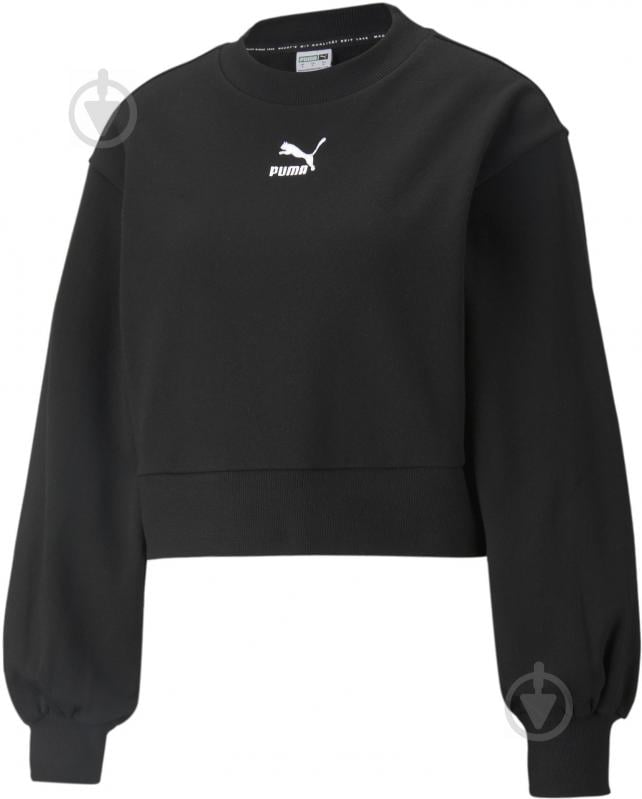 Свитшот Puma Classics Puff Sleeve Crew 53161601 р. XL черный - фото 1