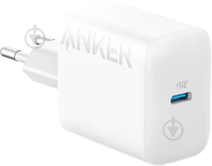 Зарядний пристрій Anker PowerPort 312 20W USB-C + USB-C cable White (B2347G21) - фото 1