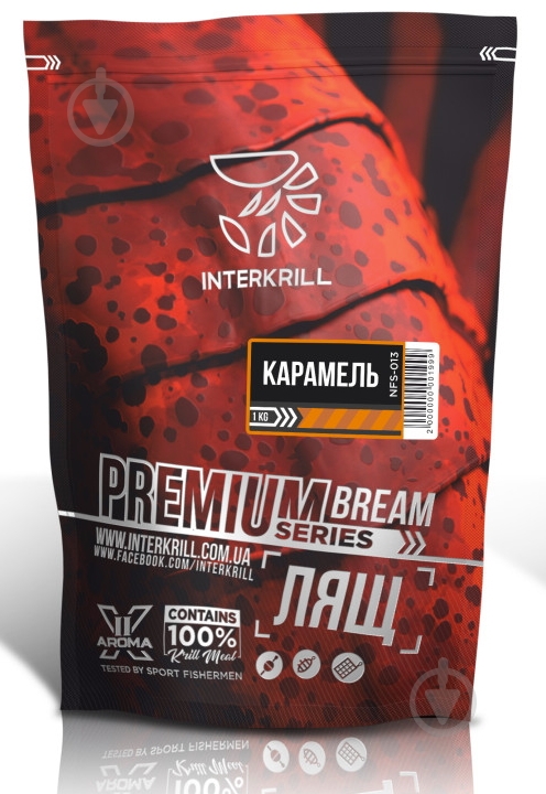 Прикормка INTERKRILL Premium Series лящ/ карамель 1000 г - фото 1