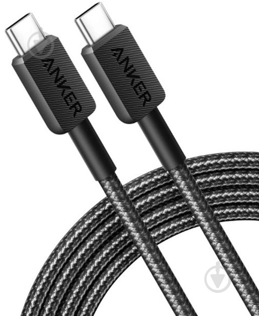 Кабель Anker 322 USB-C to USB-C 1,8 м чорний (A81F6G11) - фото 2