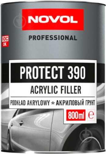 Ґрунт Protect 390 акриловий 4+1 сірий 90846 NOVOL 800 мл - фото 1