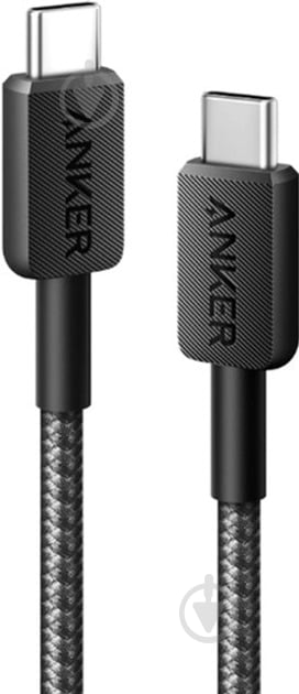 Кабель Anker 322 USB-C to USB-C 0,9 м чорний (A81F5G11) - фото 1