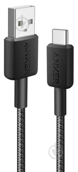 Кабель Anker 322 USB-A to USB-C 1,8 м чорний (A81H6G11) - фото 2