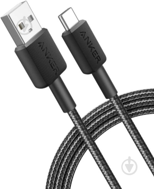 Кабель Anker 322 USB-A to USB-C 0,9 м чорний (A81H5G11) - фото 2