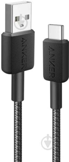 Кабель Anker 322 USB-A to USB-C 0,9 м чорний (A81H5G11) - фото 1