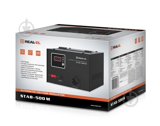 Стабілізатор напруги Real-el STAB-500 М - фото 2