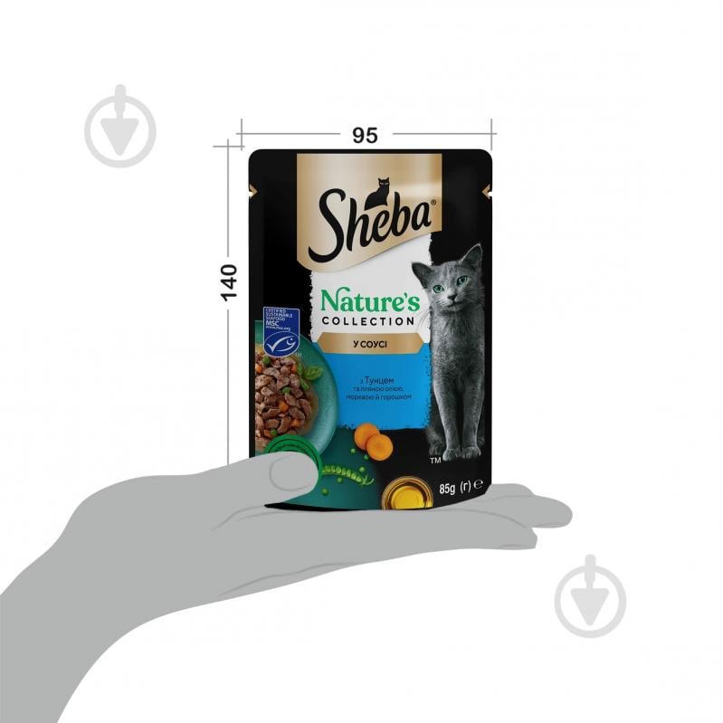 Корм вологий беззерновий для котів Sheba Natures з тунцем лляною олією й горошком 85 г - фото 5 Корм вологий беззерновий для котів Sheba Natures з тунцем лляною олією й горошком 85 г - фото 5