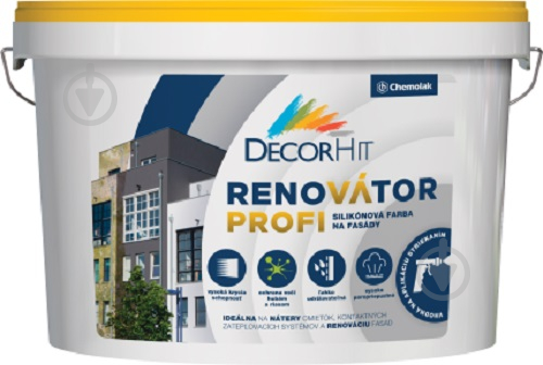 Краска Chemolak DECORHIT RENOVATOR PROFI белый мат 4,5 л - фото 1