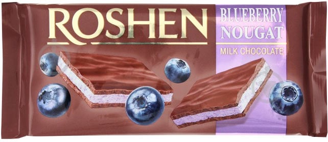 Шоколад Roshen молочний з чорничною нугою 90г - фото 1