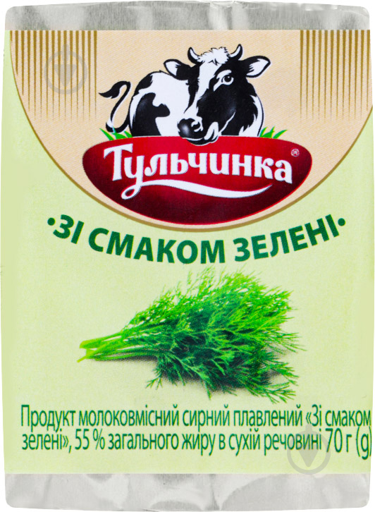 Продукт сирний ТМ Тульчинка плавлений зі смаком зелені 55% 70г - фото 1