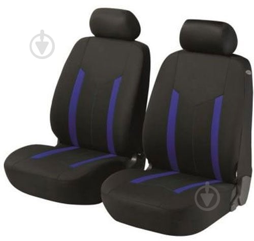 Комплект чехлов на сиденья LKQ W11796 черный с синим - фото 1