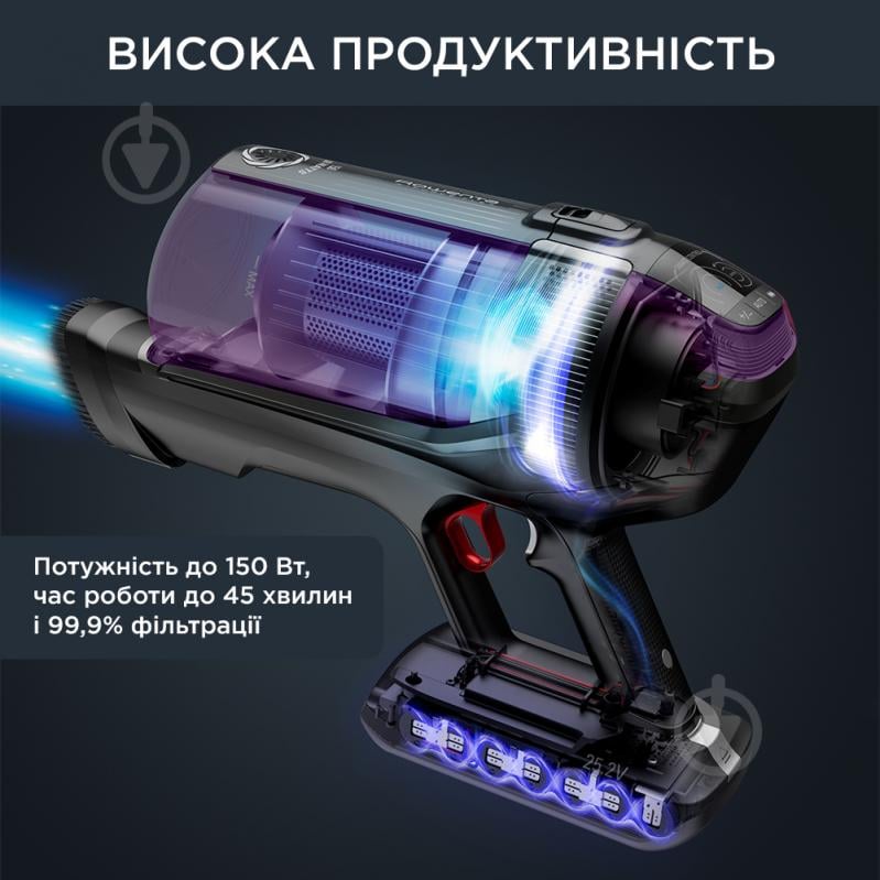 Пилосос акумуляторний Rowenta X-Force Flex 12.60 Allergy Care RH98A0WO black - фото 2