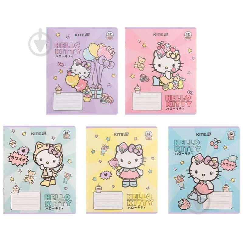 Тетрадь школьная 12 лист. линейка Hello Kitty KITE - фото 1 Тетрадь школьная 12 лист. линейка Hello Kitty KITE - фото 1