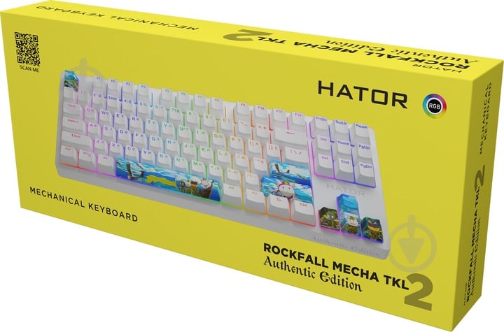 Клавиатура беспроводная Hator Rockfall 2 Mecha TKL Authentic Edition Fighting Cats (HTK-532) - фото 7