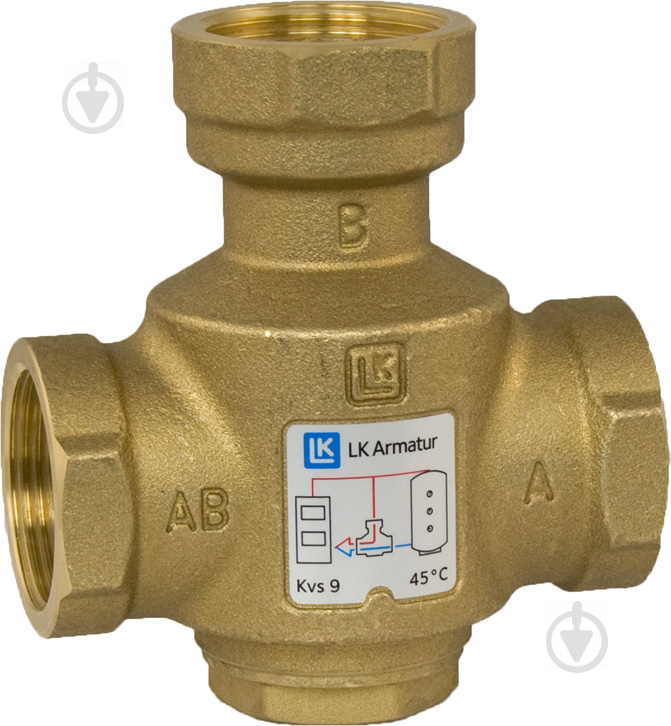 Клапан LK Armatura термический LK 823 Thermovar 1 1/2" ННН 60 °C (181303) - фото 1