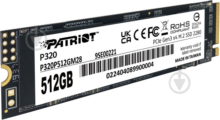 SSD-накопичувач Patriot P320 512GB M.2 PCI Express 3.0 x4 TLC (P320P512GM28) - фото 3