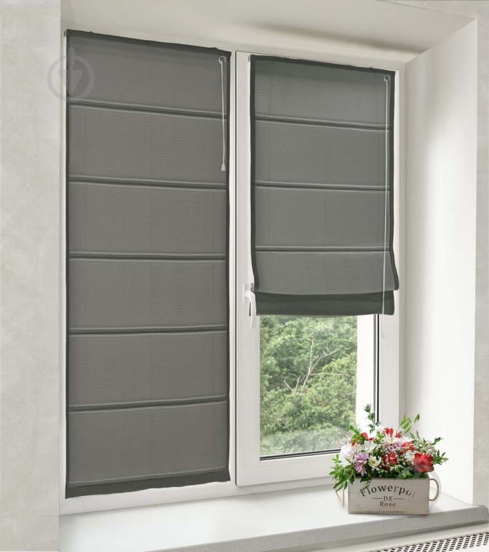 Римська штора Rollotex ASTI 80x160 см Антрацитовий - фото 2 Римська штора Rollotex ASTI 80x160 см Антрацитовий - фото 2