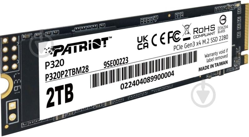 SSD-накопичувач Patriot P320 2048GB M.2 PCI Express 3.0 x4 TLC (P320P2TBM28) - фото 2