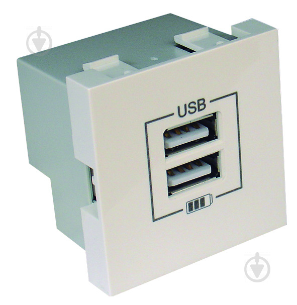 Розетка USB подвійна Efapel Logus 2А без кришки слонова кістка 21384 TMF - фото 1