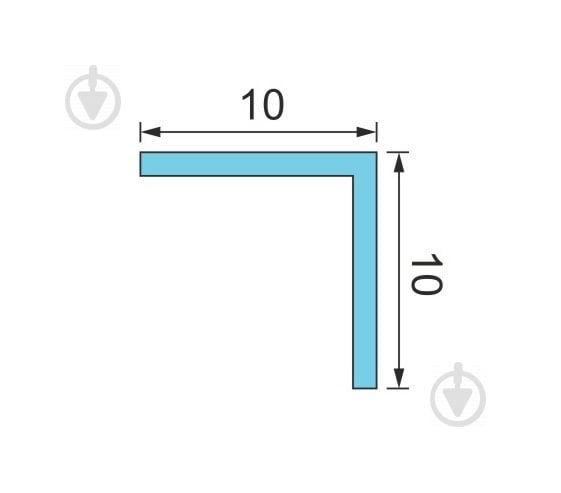 Кутник алюмінієвий Braz Line 10x10x2 мм анодований - фото 2