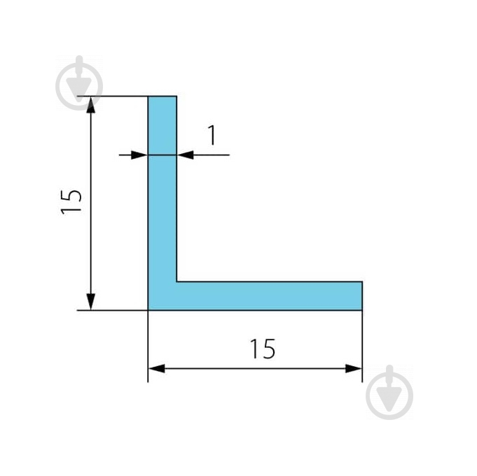 Кутник алюмінієвий Braz Line 15x15x1 мм анодований - фото 2