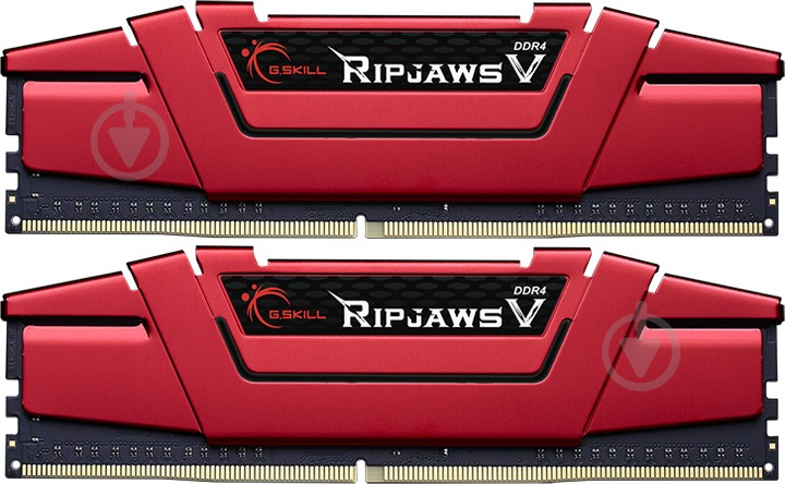 Оперативная память G.Skill DDR4 SDRAM 8 GB (2x4GB) 2400 MHz (F4-2400C17D-8GVR) Ripjaws V Red - фото 1