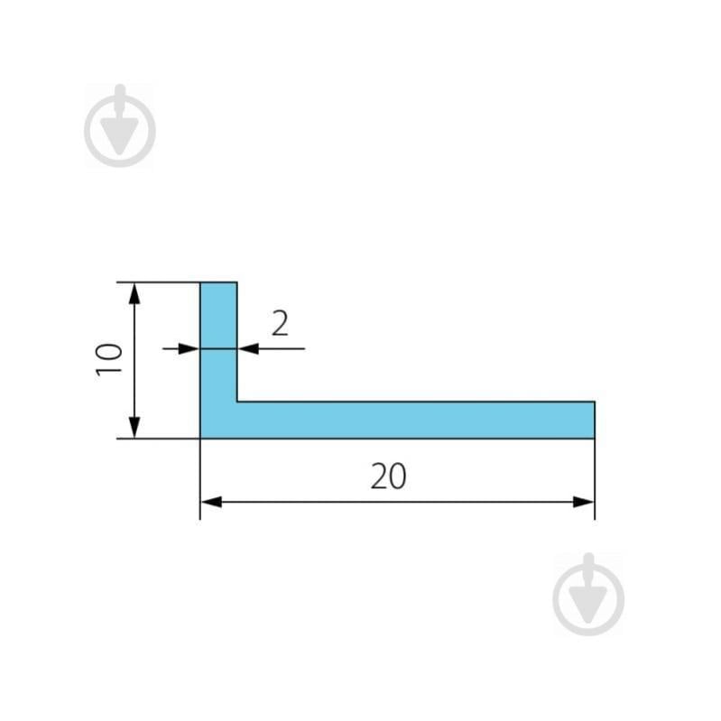 Кутник алюмінієвий Braz Line 10x20x2 мм без покриття - фото 2