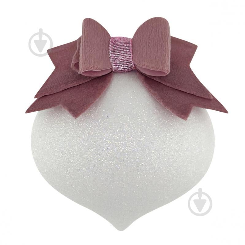 Декорація новорічна MIS LT Дзиґа 8 см білий/рожевий - фото 1 Декорація новорічна MIS LT Дзиґа 8 см білий/рожевий - фото 1