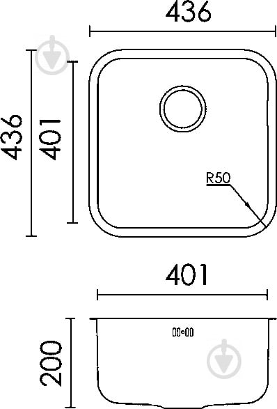 Мойка для кухни ELLECI Space 400 under top - фото 2