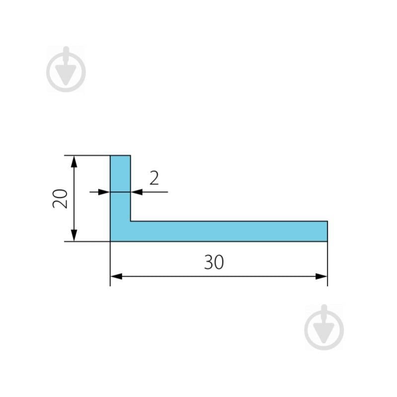 Кутник алюмінієвий Braz Line 20x30x2 мм анодований - фото 2