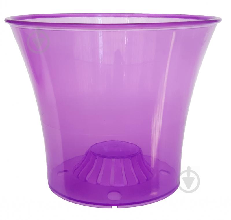 ᐉ Горшок пластиковый Омела Орхидея 0,6 л круглый прозрачный фиолетовый .