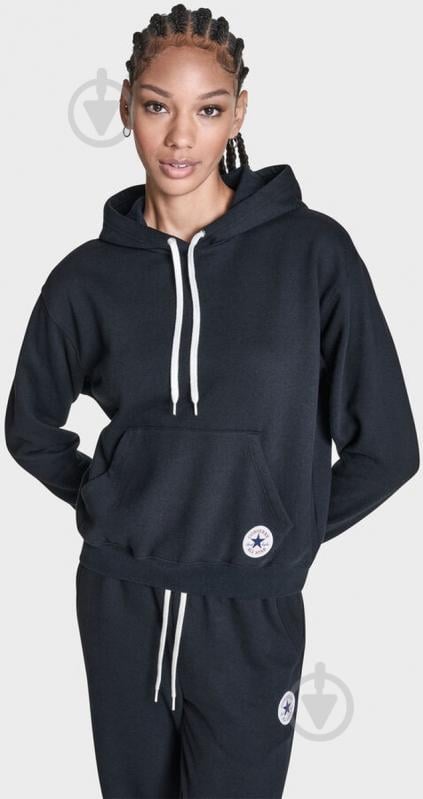 Джемпер Converse CHUCK PATCH HOODIE CVW6H111-BLK р.S черный - фото 1