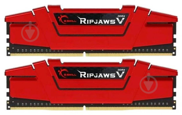 Оперативна пам'ять G.Skill DDR4 SDRAM 8 GB (2x4GB) 2400 MHz (F4-2400C15D-8GVR) Ripjaws V Red - фото 1