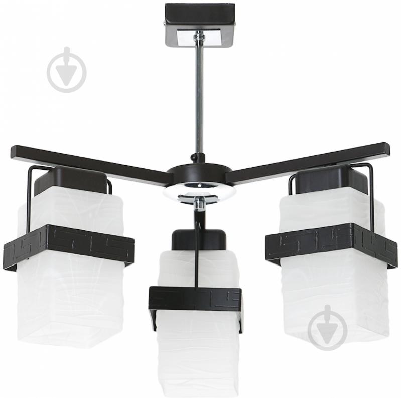 Люстра потолочная Luminex Ecos 3xE27 белый/черный хром 4424 - фото 1