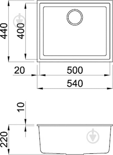 Мойка Q 105 under top bianco 52 - фото 2