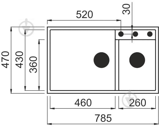 Мойка Q 440 under top aluminium 79 - фото 2