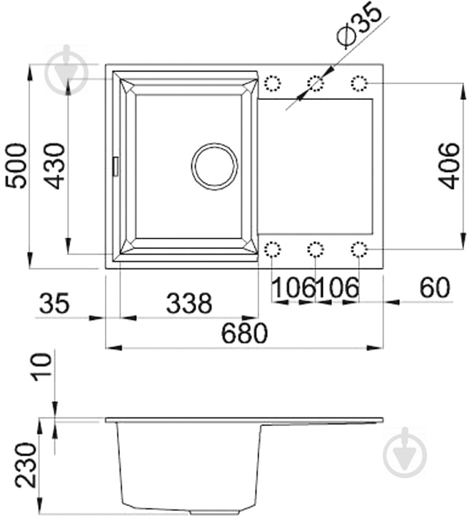 Мийка для кухні ELLECI EASY 135 aluminium 79 - фото 2