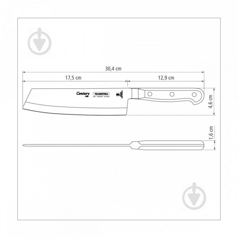 Нож поварской Century 178 мм (24024/107) Tramontina - фото 3