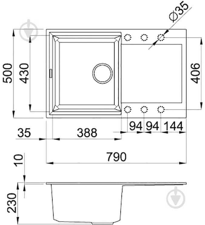 Мийка для кухні ELLECI EASY 300 ALUMINIUM 79 - фото 9